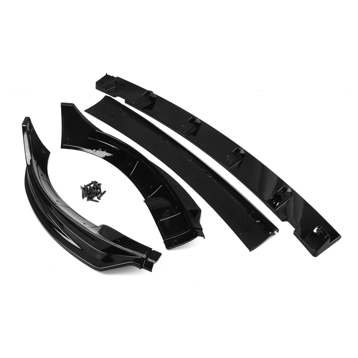 Gloss Black Front Spoiler Lip Splitter Kit fits Tesla Model Y 2020-2023 4PCS