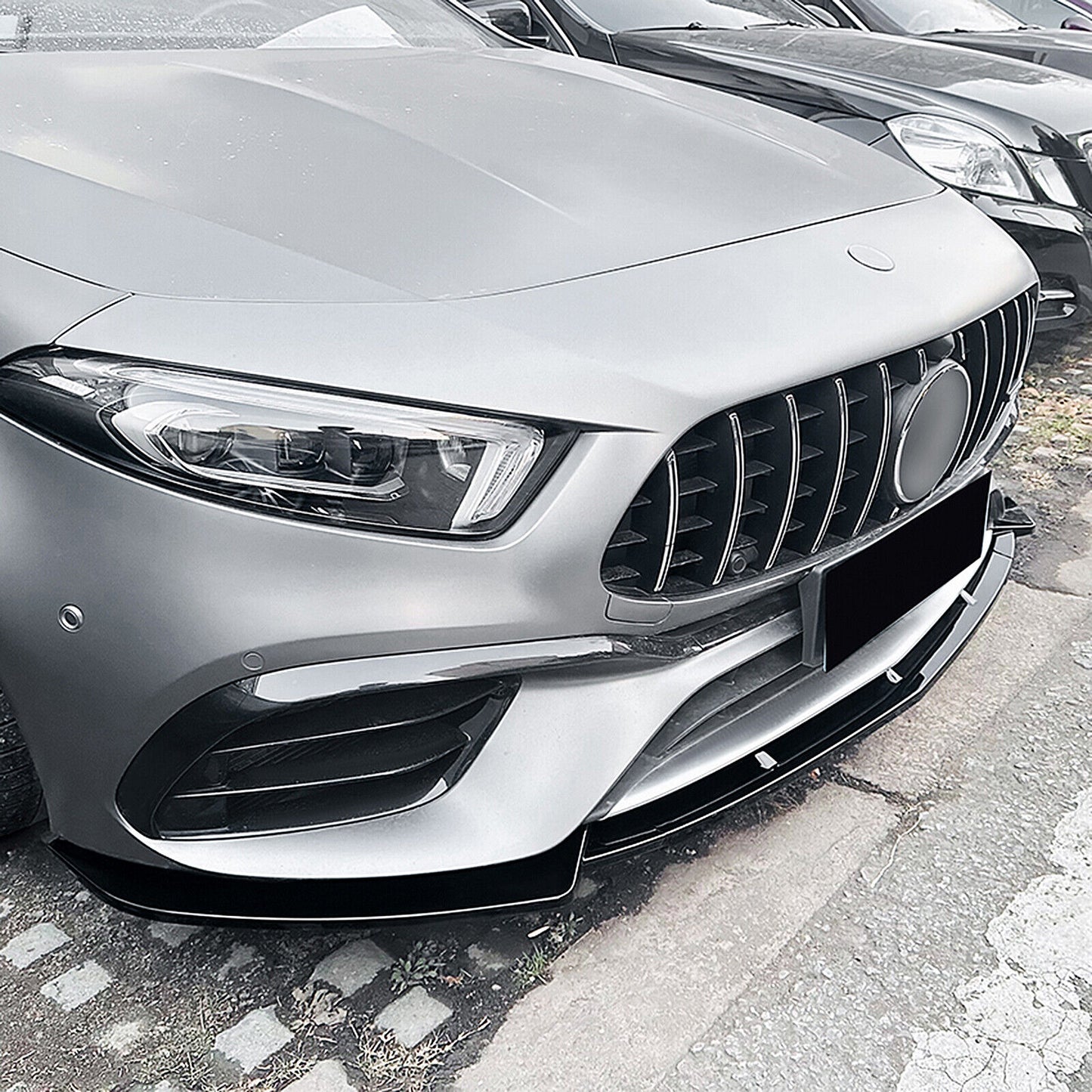 Front Spoiler Splitter Lip fits Benz A Class A45 A45S 2019-2023 Gloss Black
