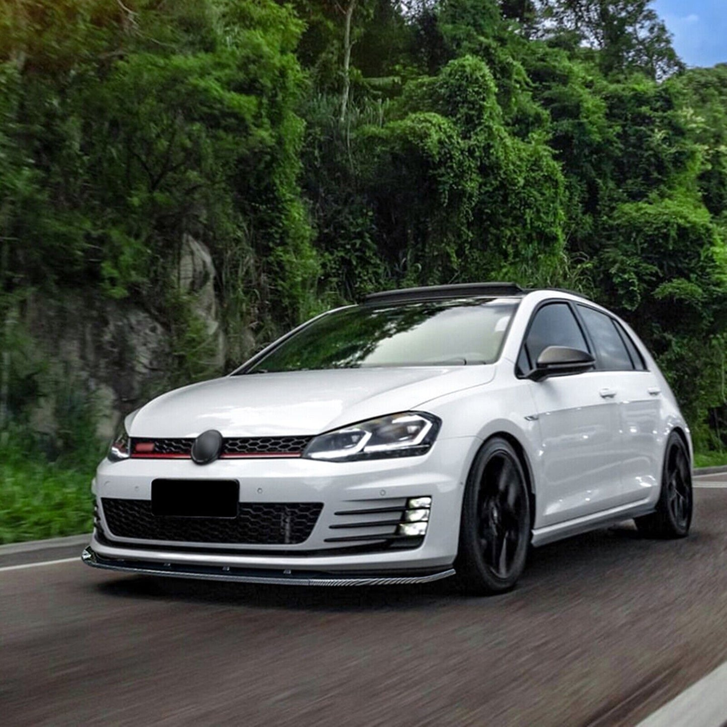 Gloss Black Front Bumper Spoiler Lip Splitter fits VW Golf 7 MK7 Rline 2013-2016