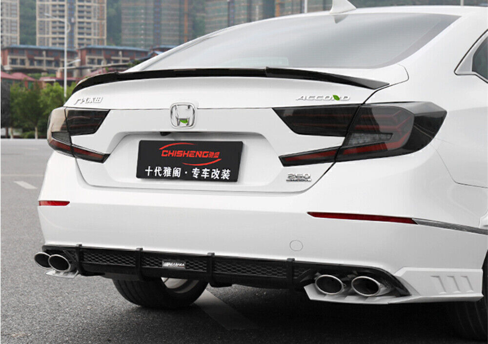 fits Honda Accord 2018+ Front Bumper Spoiler Cover Trim & Rear Diffuser Black