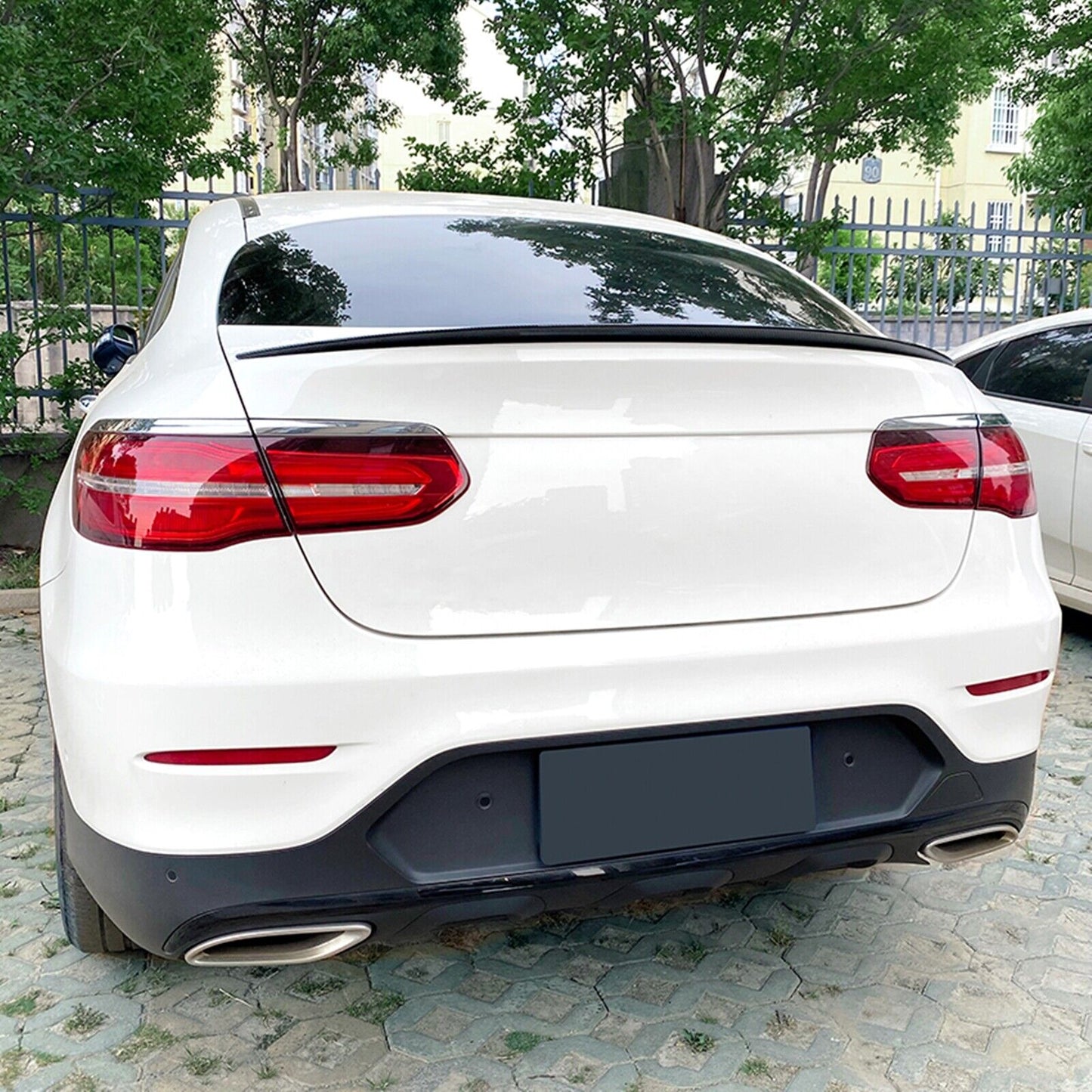 Rear Trunk Spoiler Lip Wing fits Mercedes Benz GLC C253 GLC260 Carbon Fiber Look