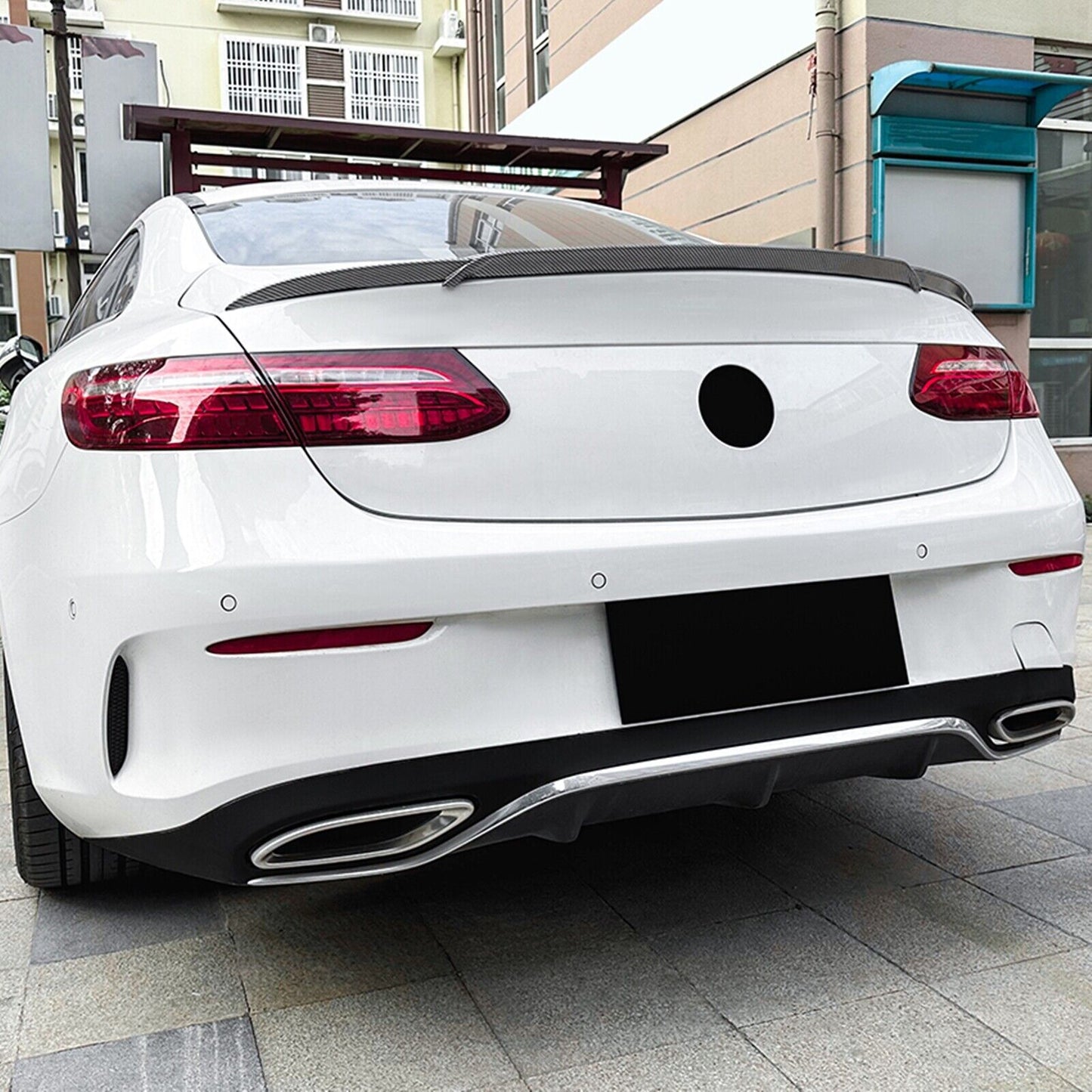 Carbon Look Rear Trunk Spoiler Lip Wing fits Benz E Coupe C238 E200 E300 2017-23