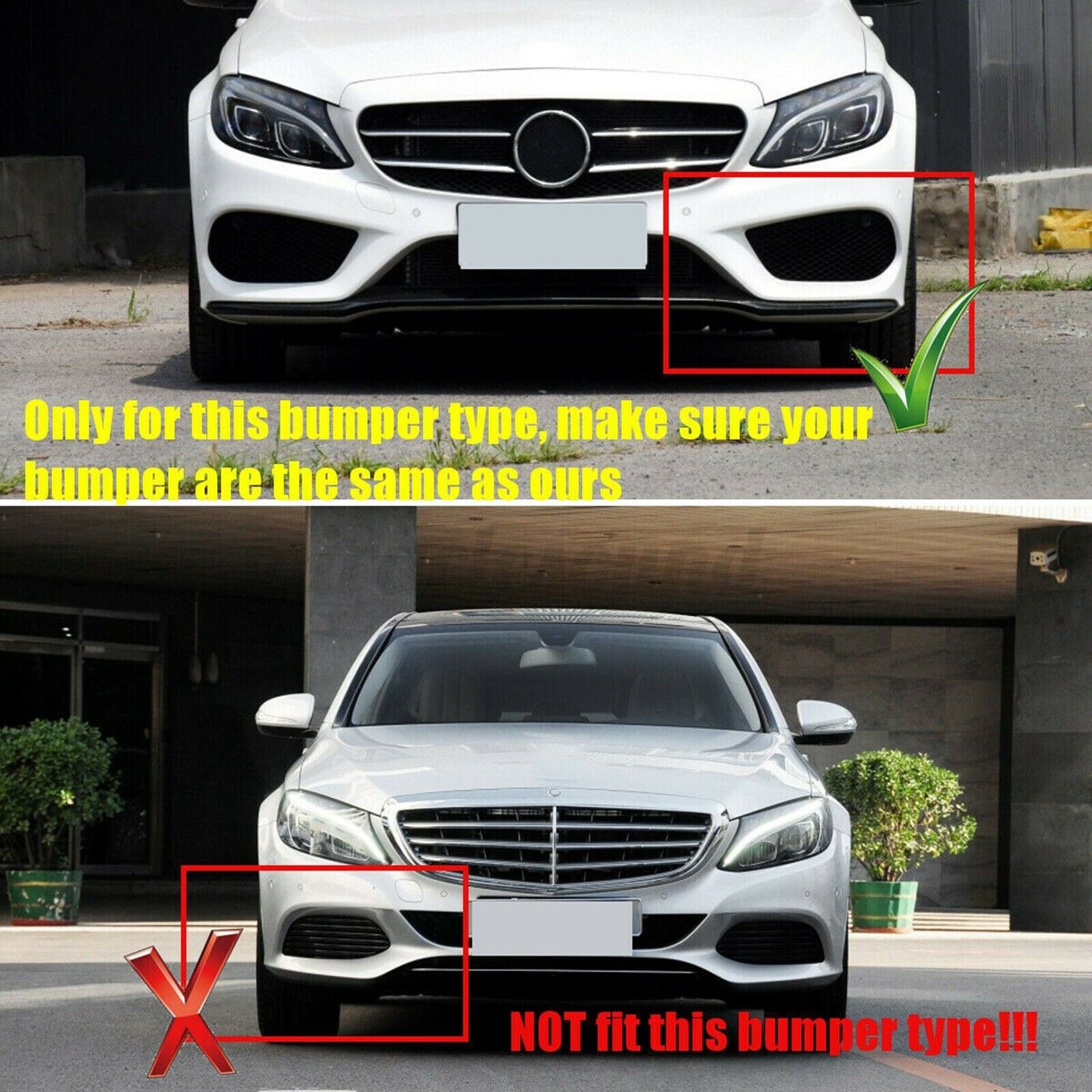 Carbon Fiber Fog Air Vent Cover Trim fits Benz W205 C200 C300 C43 2015-2018