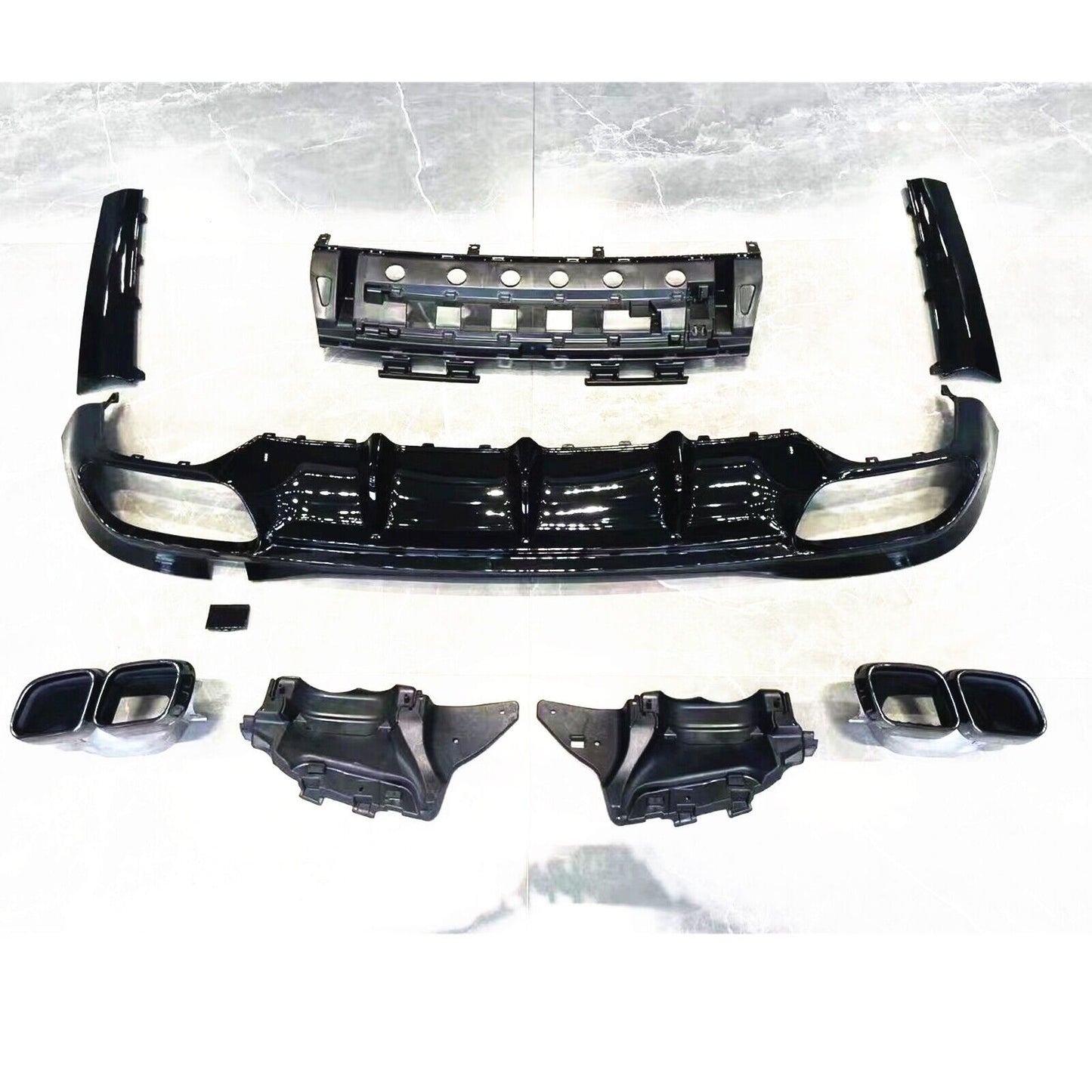 Rear Bumper Diffuser Lip Exhaust Pipe Kit fits Mercedes Benz S Class W223 S63 AMG