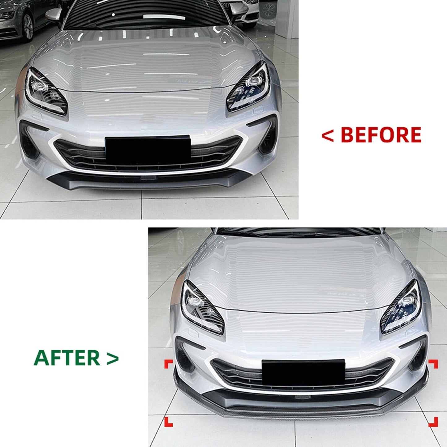 Gloss Black Front Bumper Spoiler Lip Kit fits Subaru BRZ 2022-2024 Bodykit
