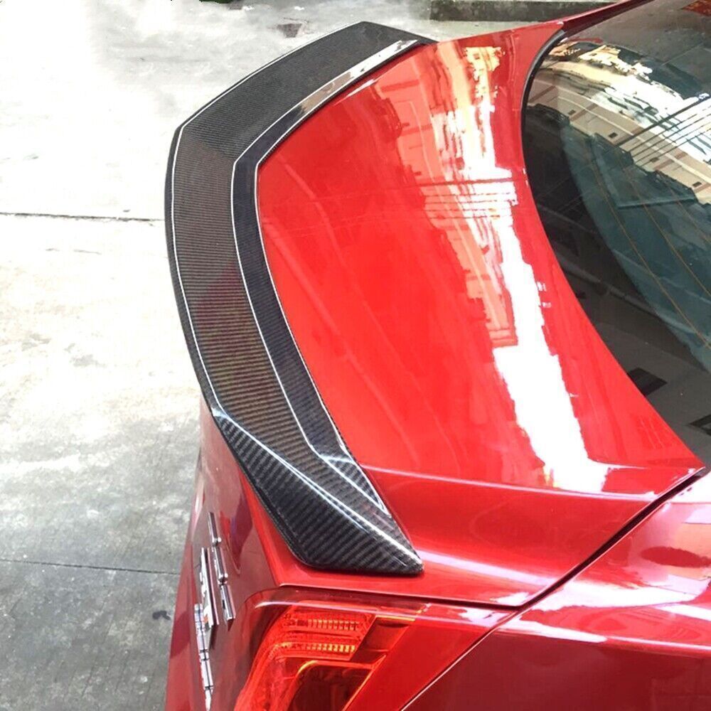 fits Cadillac ATS 2014-2019 V Style Carbon Fiber Rear Trunk Spoiler Wing Lip