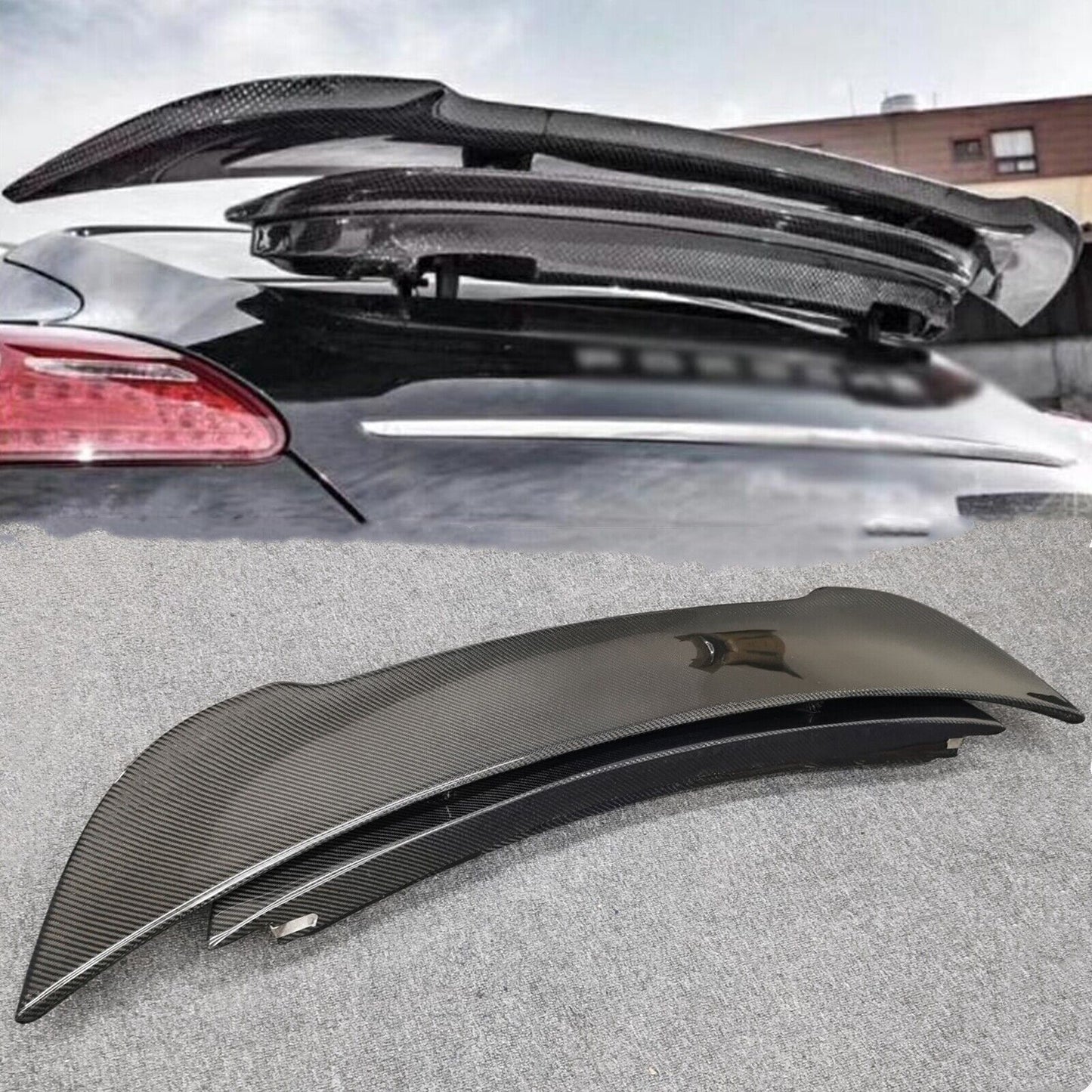 Carbon Fiber Rear Trunk Spoiler Roof Lip fits Porsche Panamera 970.1 2010-13