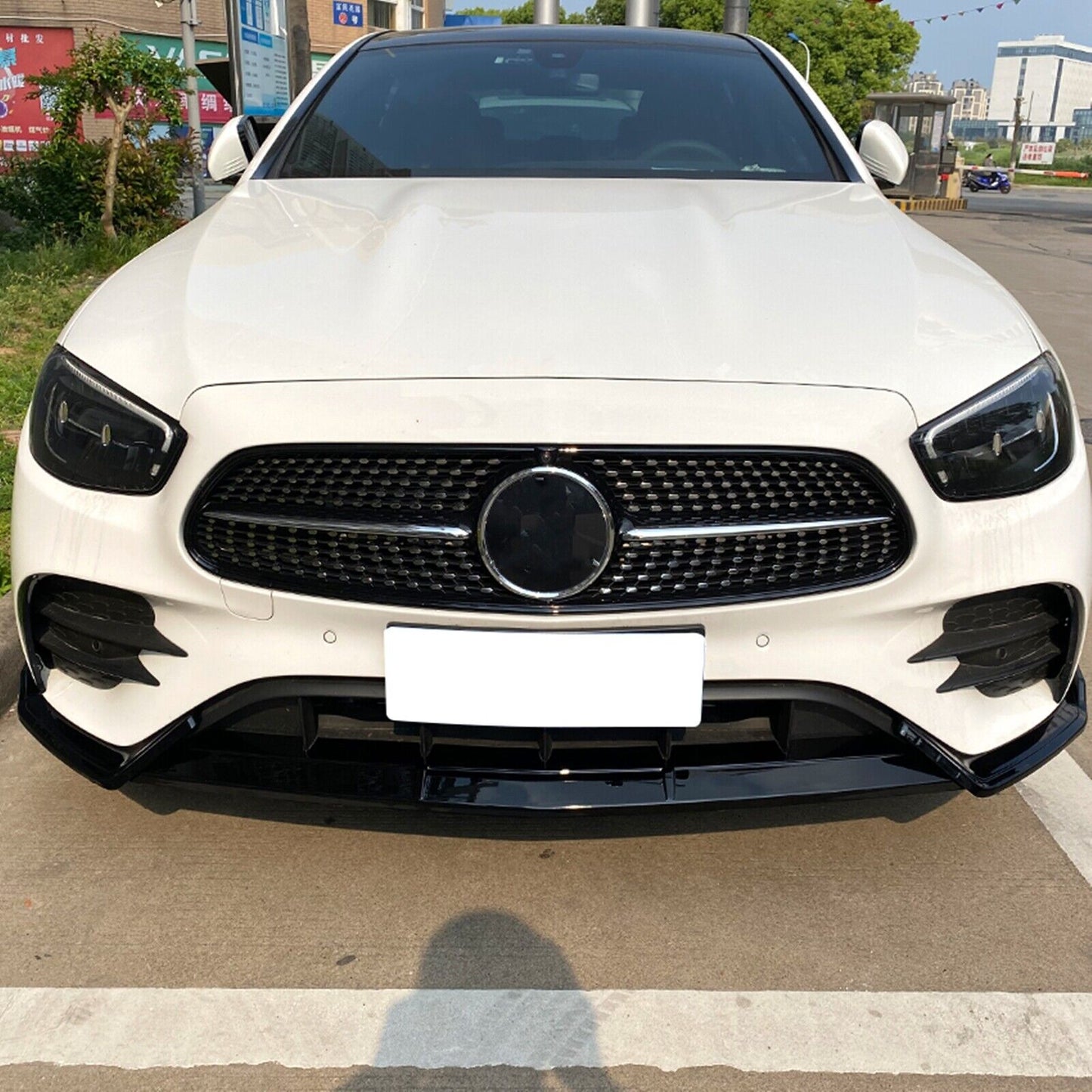 Front Spoiler Lip Splitter Bodykit fits Benz W213 E260 E300 AMG 21-23 Gloss Black
