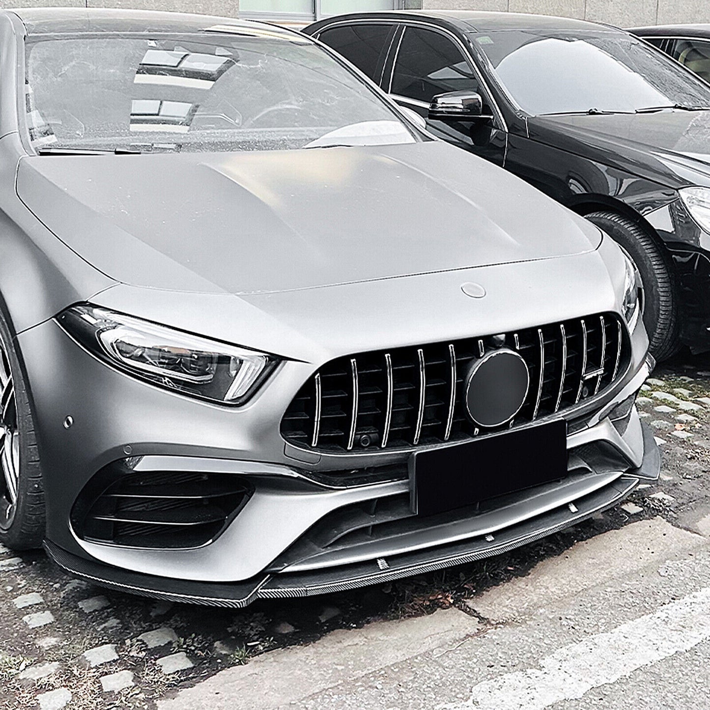 Front Spoiler Splitter Lip fits Benz A Class A45 A45S 2019-2023 Carbon Style