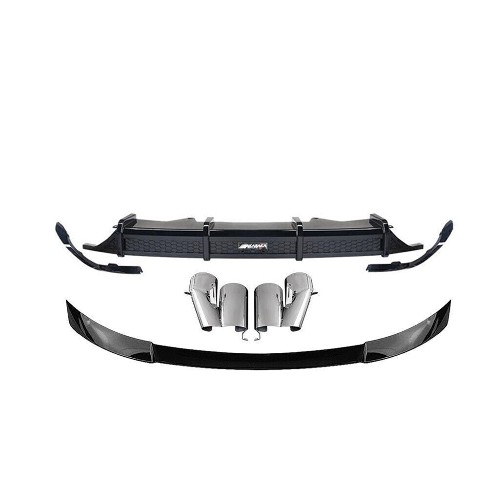 Rear Diffuser+Spoiler Wing Lip Tail Exhaust Pipe fits 2018-2019 Honda Accord AK