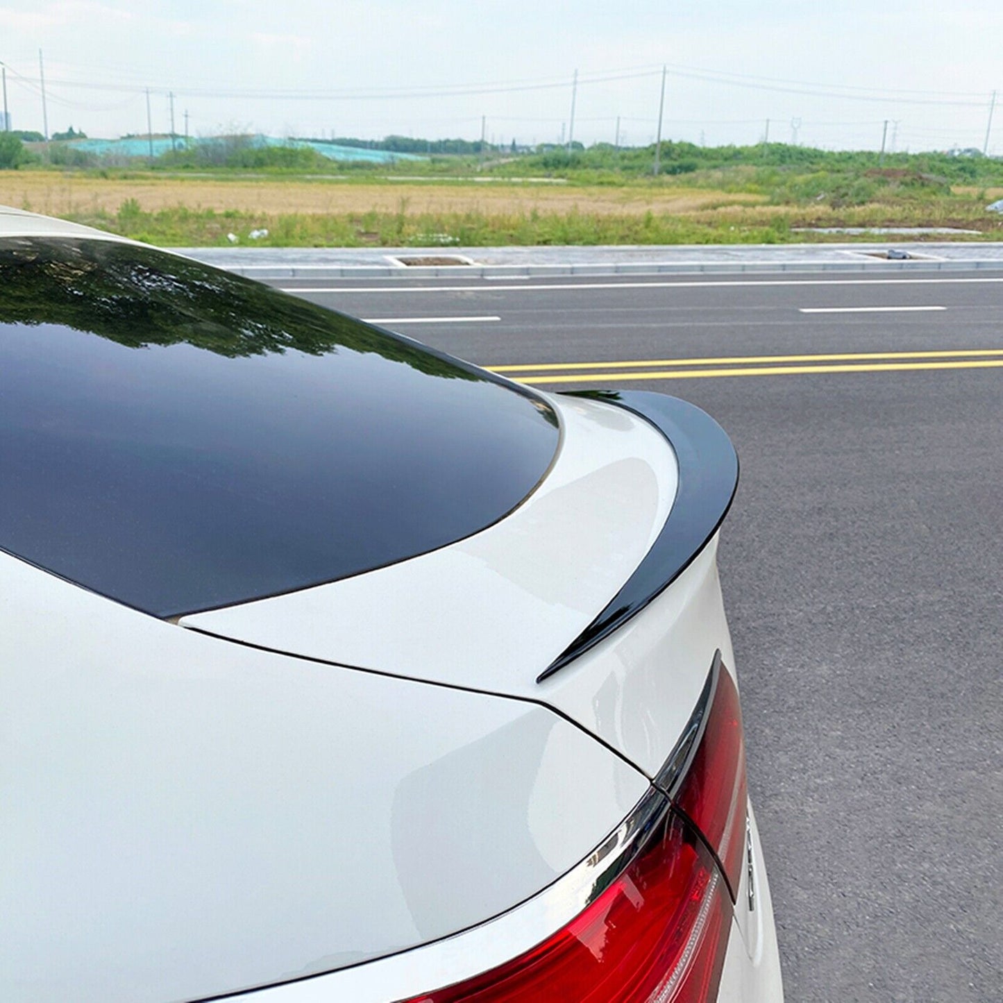 Rear Trunk Spoiler Lip fits Mercedes Benz GLC C253 GLC260 300 AMG Gloss Black