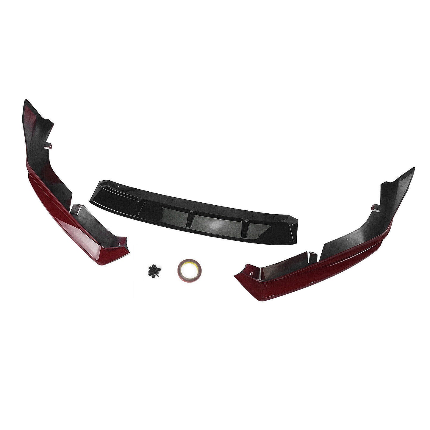 fits Honda Accord YOFER 2021-2022 Front Bumper Splitter Spoiler Lip Black + Red