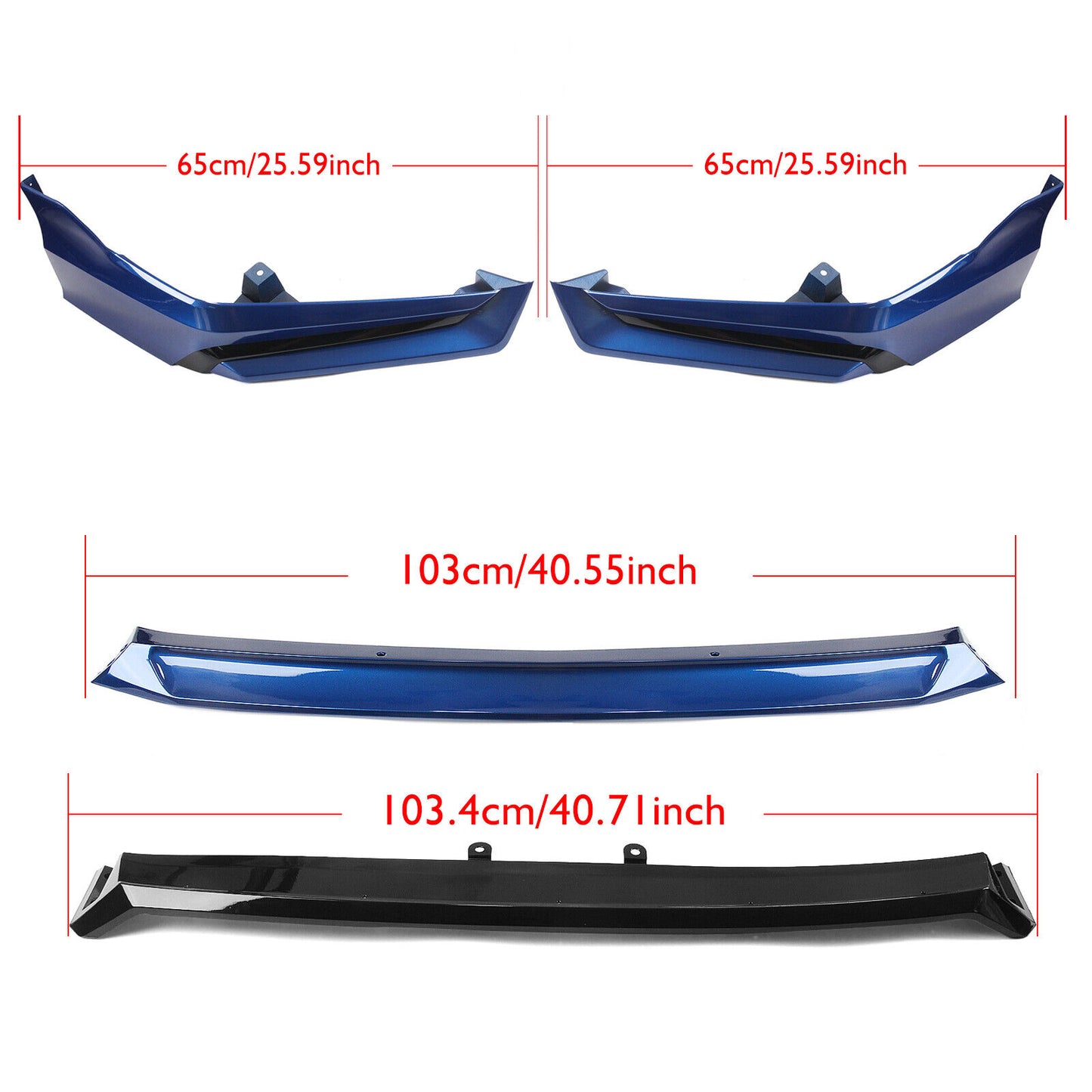 4pcs Front Bumper Spoiler Lip fits Honda Civic 11th 2022-2024 Black Blue