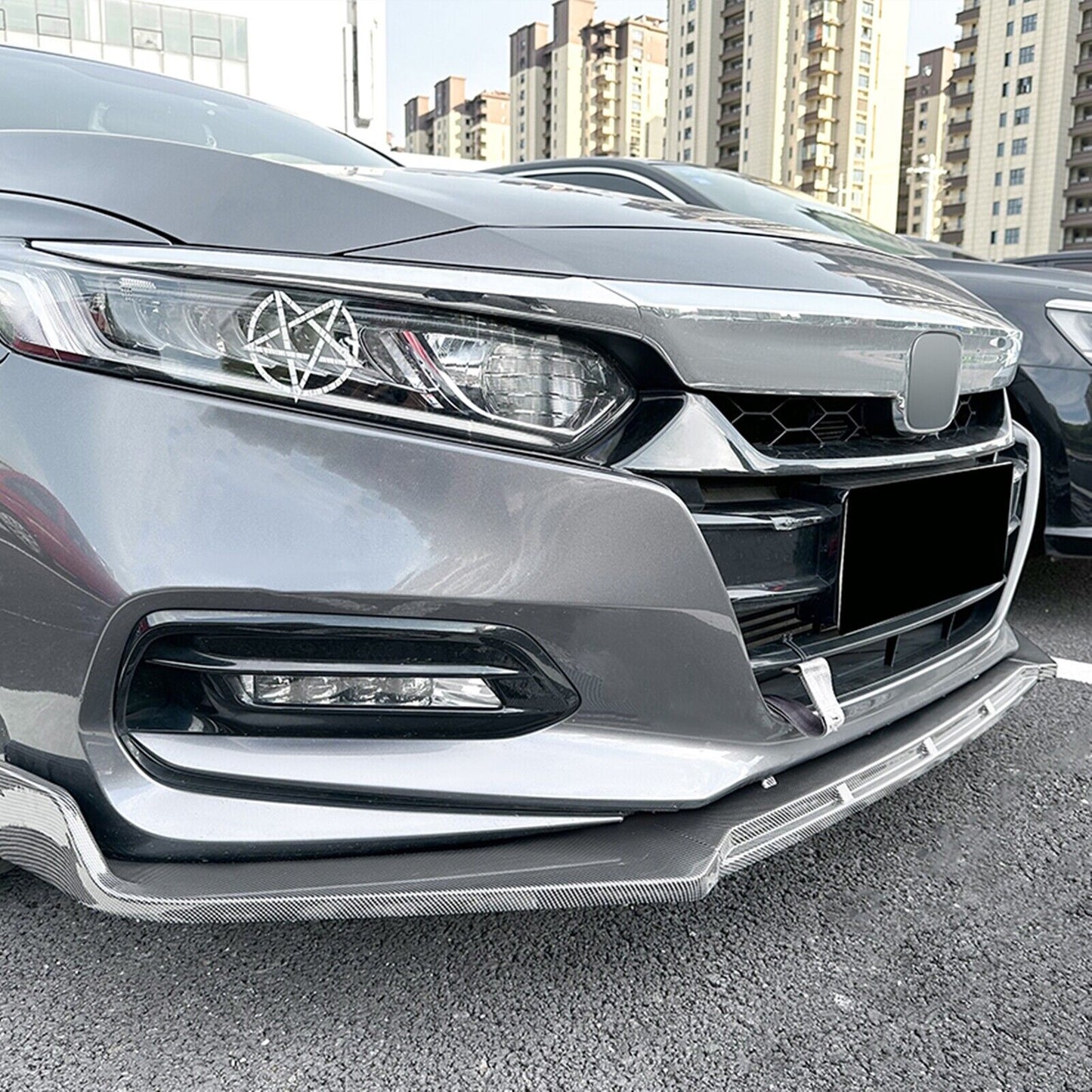 Front Spoiler Lip Splitter Kit fits Honda Accord 10th 2018-2021 2019 Carbon Look