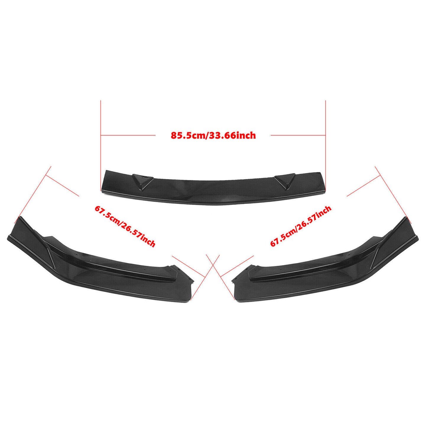 Front Bumper Lip Spoiler Splitter fits Infiniti Q60 2017-2022 Gloss Black