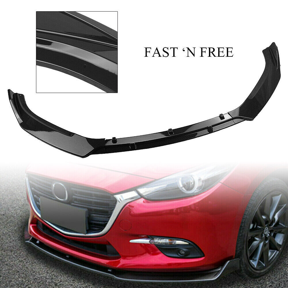 Carbon Fiber Look Front Bumper Spoiler Splitter Lip fits Mazda 3 2014-2018 2015