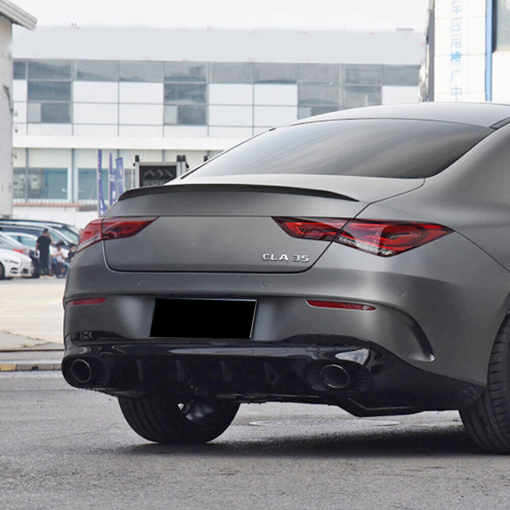 Black Rear Upper Trunk Spoiler Wing Lip fits 20-24 Mercedes Benz C118 CLA180