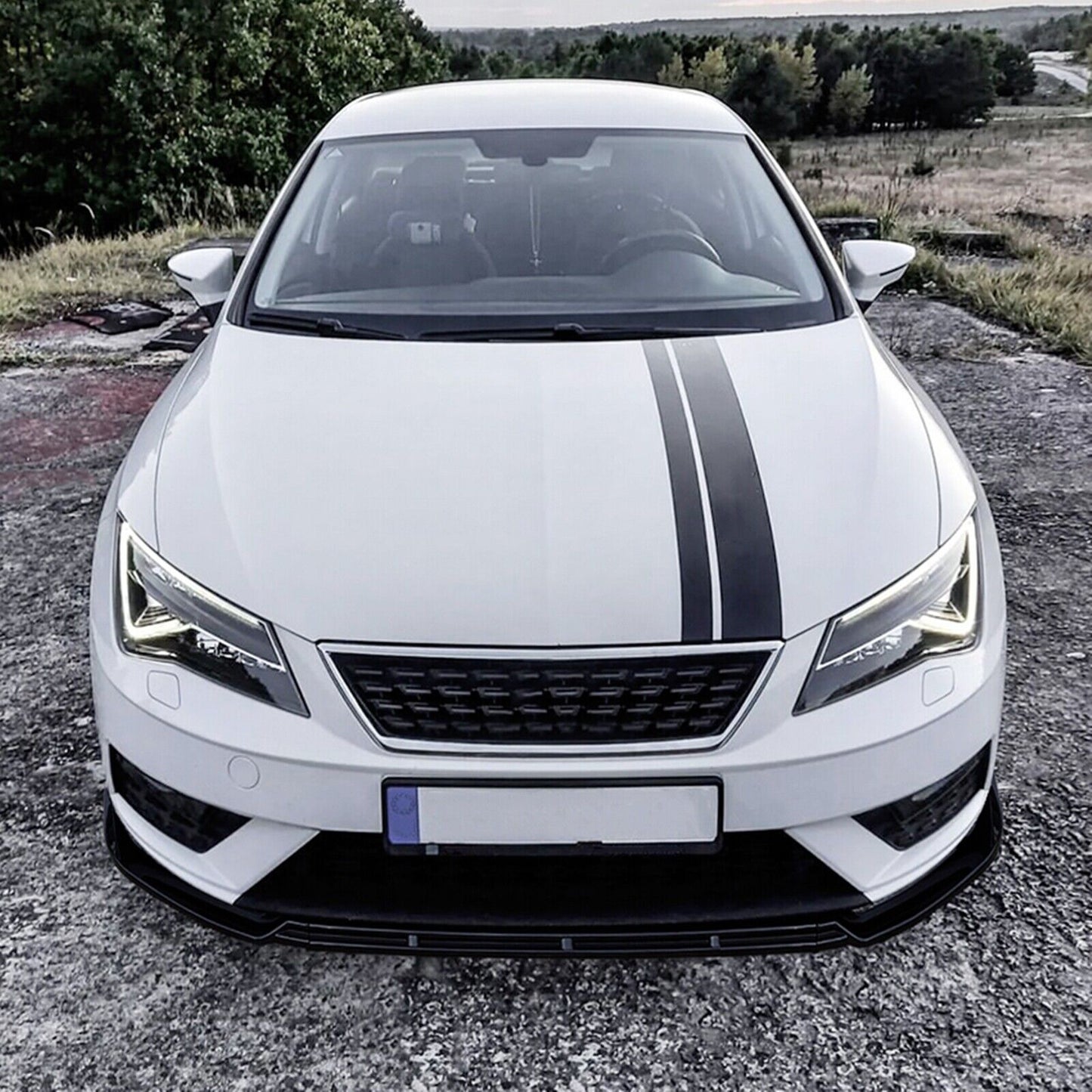 Gloss Black Front Bumper Spoiler Lip Splitter fits Seat Leon MK3.5 2017-2020