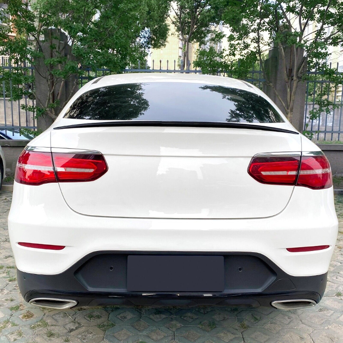 Rear Trunk Spoiler Lip Wing fits Mercedes Benz GLC C253 GLC260 Carbon Fiber Look