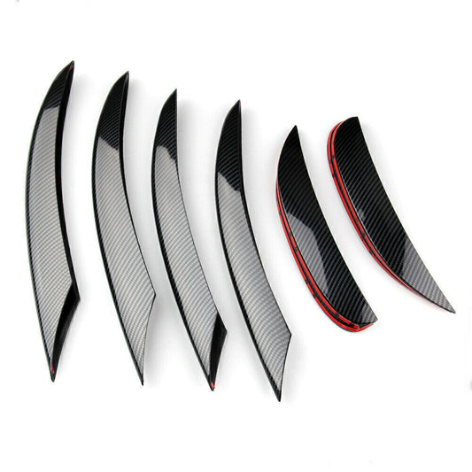 6pcs Front Air Intake Vent Spoiler Cover Trim fits Benz C 2019-2021 Carbon Fiber