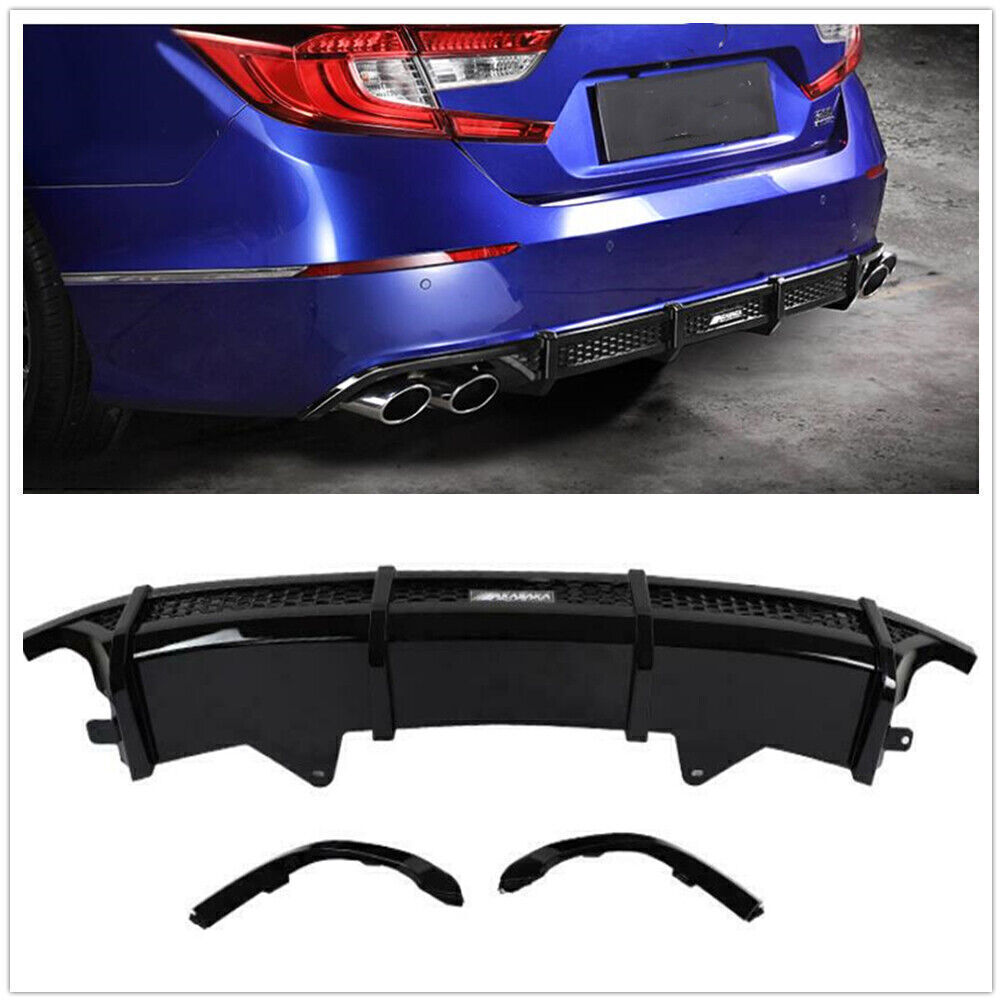 Front Bumper Spoiler Lip + Rear Tail Trunk Wing fits 10th Honda Accord Blue