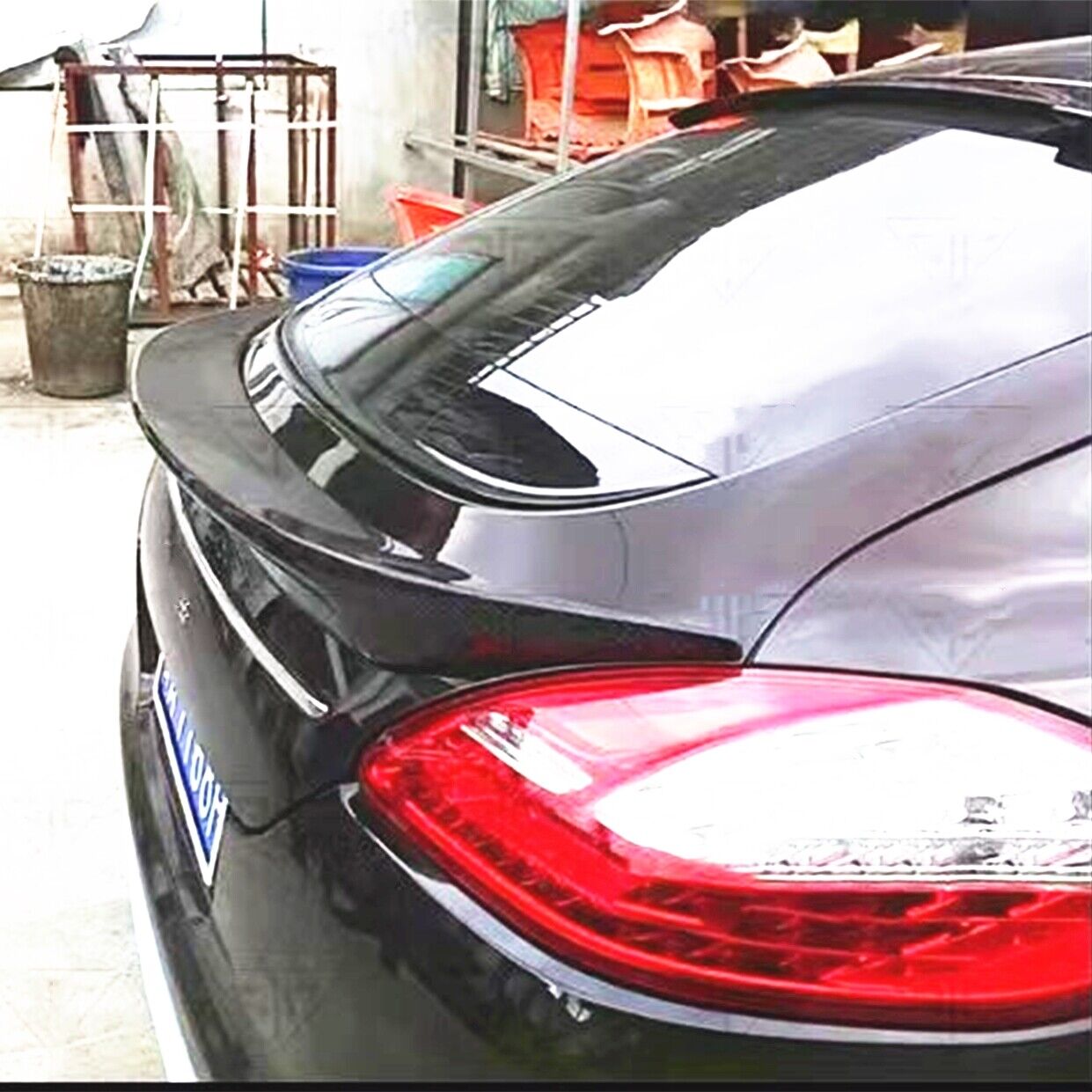 Black Carbon Fiber Rear Spoiler Lip Wing fits Porsche Panamera 970.2 2014-2016 15