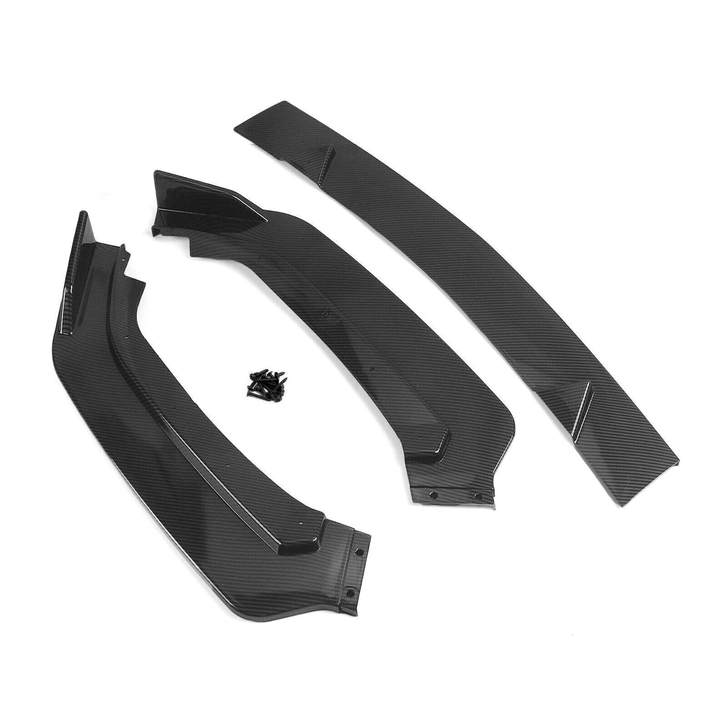 3pcs Front Bumper Spoiler Lip Kit fits Infiniti Q60 2017-2022 Carbon Fiber Style