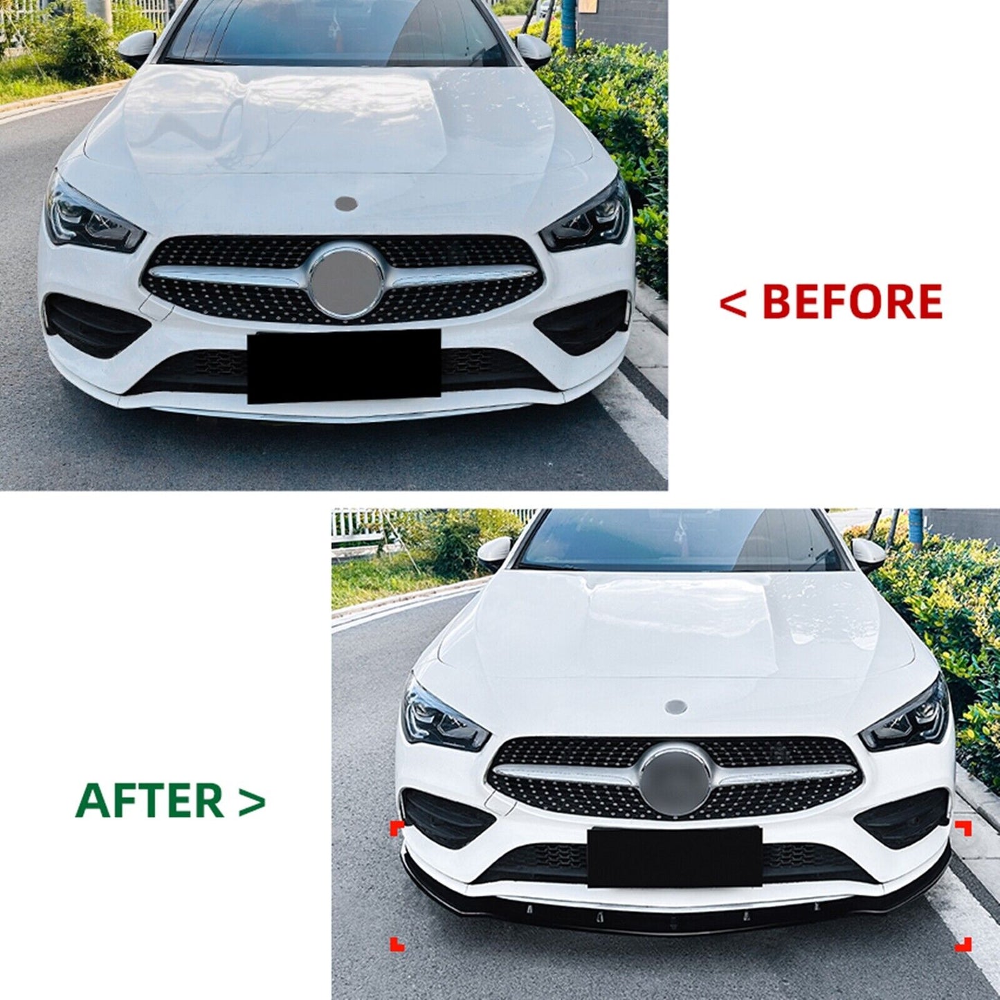 CB Look Front Spoiler Lip Splitter Kit fits Mercedes Benz C118 X118 2020-2023