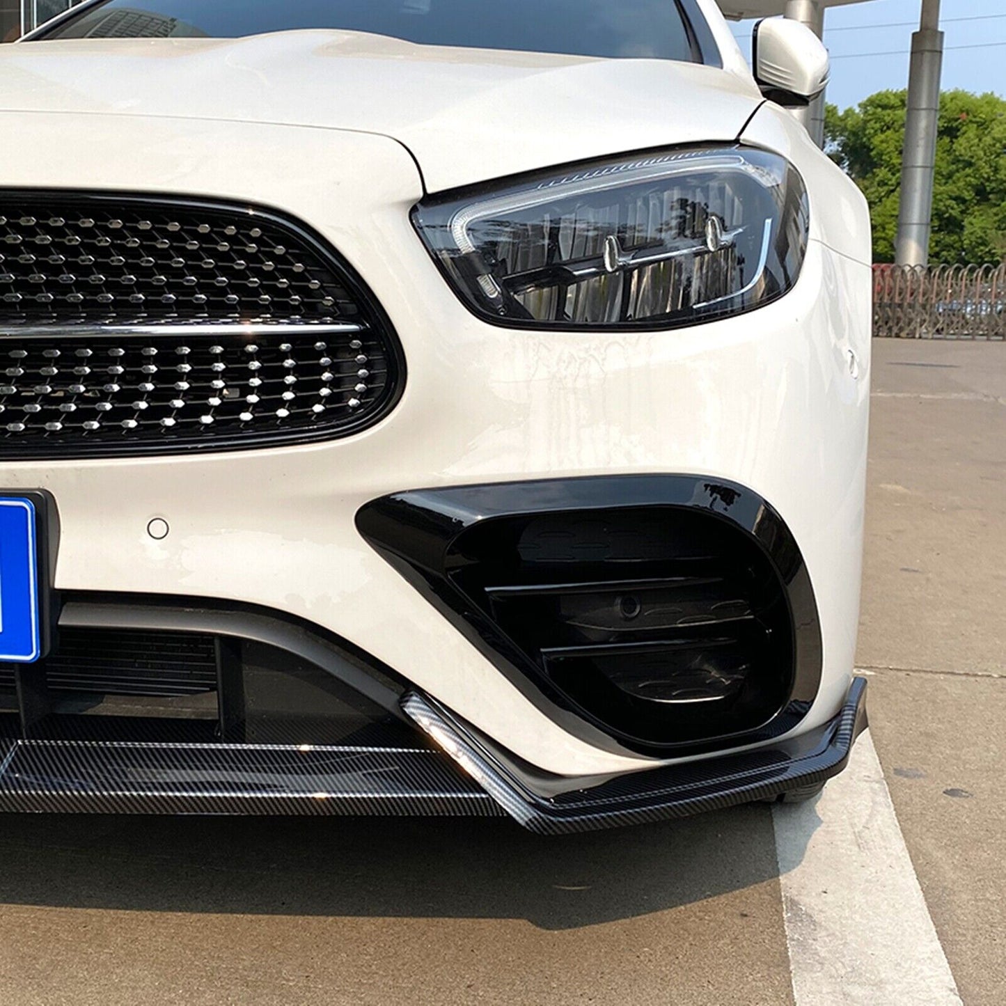 Front Spoiler Lip Splitter Bodykit fits Benz W213 E260 E300 AMG 21-23 CB Style
