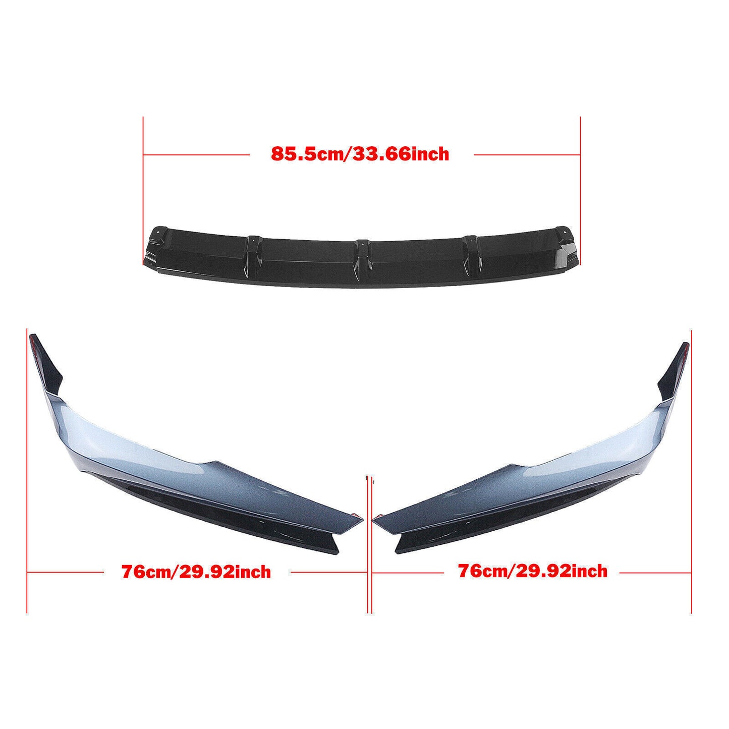 3pcs Front Bumper Spoiler Lip fits Honda Accord 2021-2022 Light Blue AKASAKA