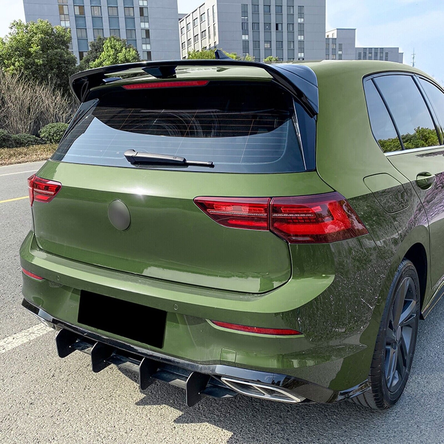 Carbon Style Rear Trunk Spoiler Lip fits VW Golf 8 GTI R GTD 2020-23 CS Clubsport