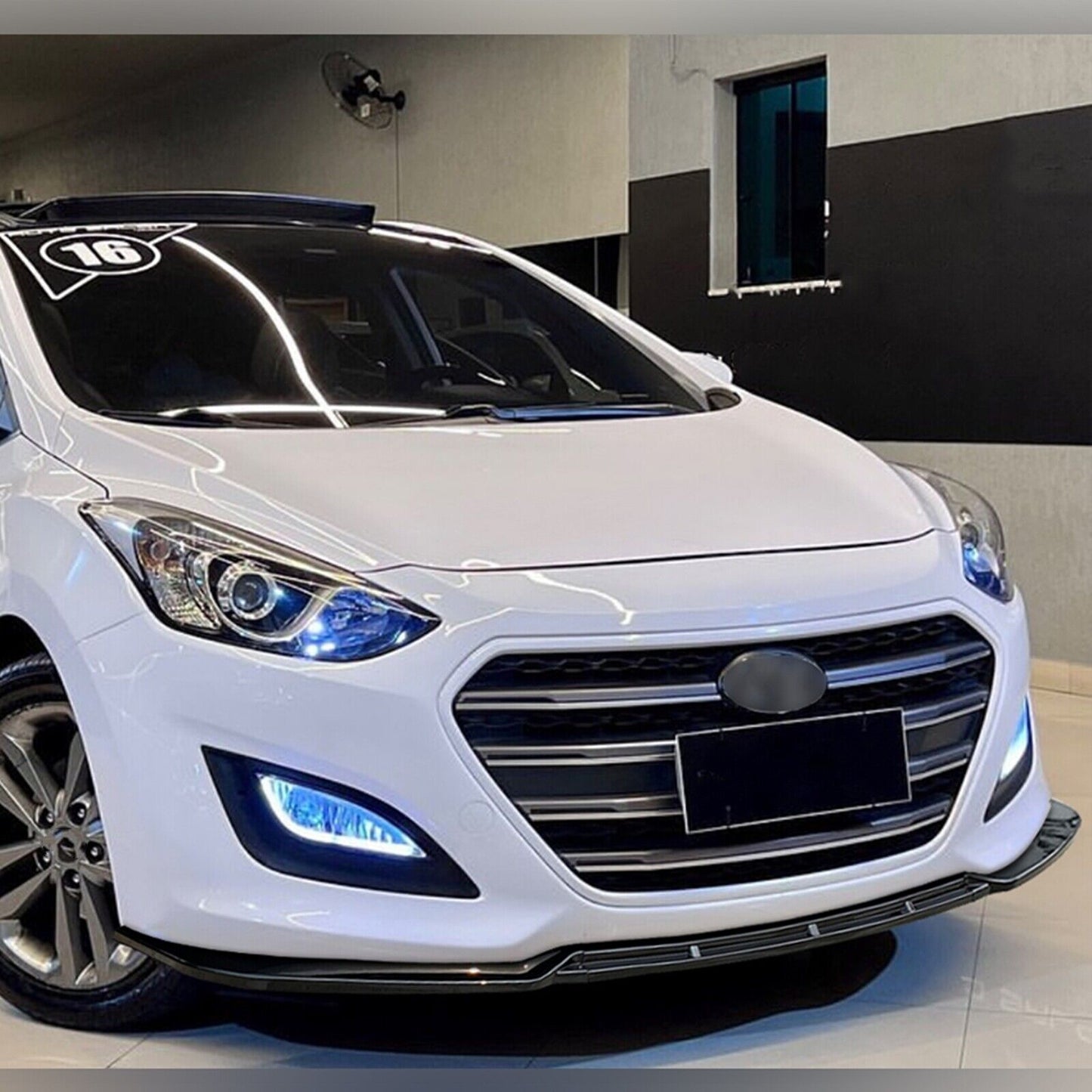 Front Bumper Spoiler Lip Splitter fits Hyundai I30 MK2 MK2.5 2012-2017 Black