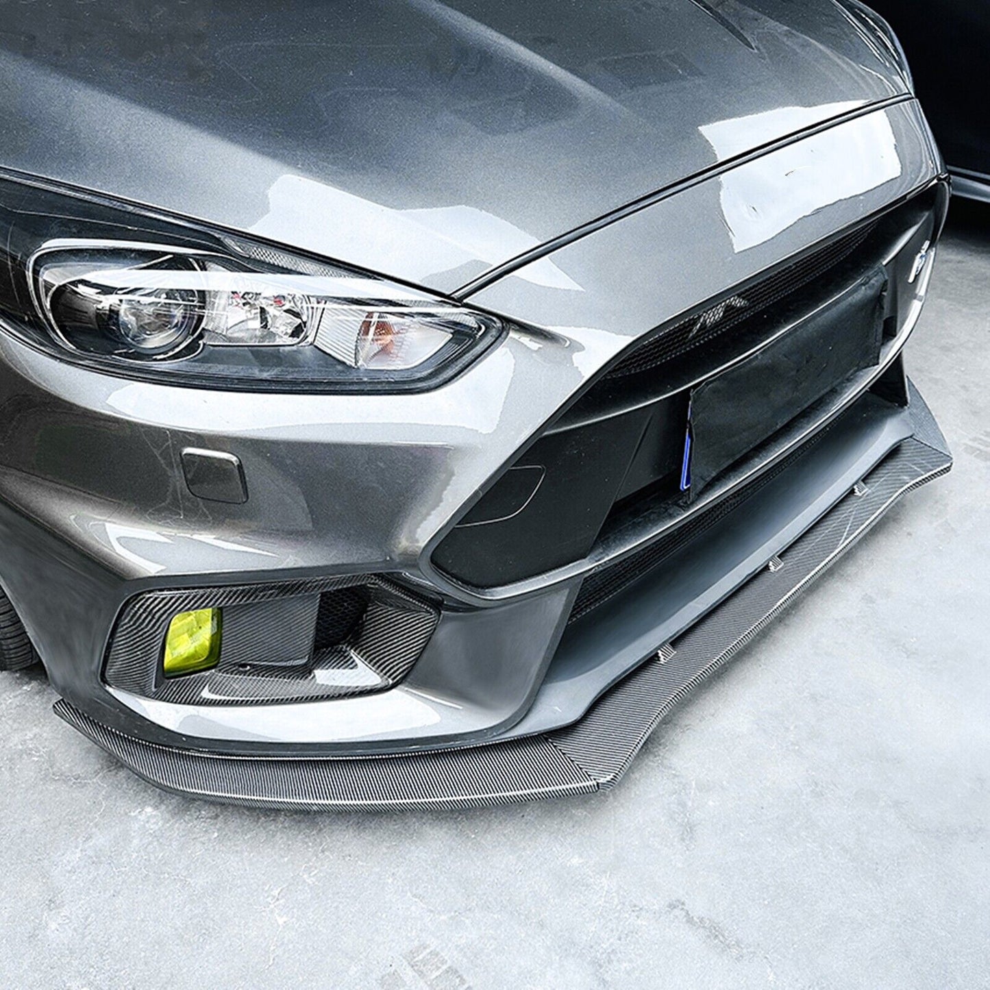 Front Spoiler Lip Splitter Kit fits fitsd Focus RS MK3 15-18 Carbon Fiber Look