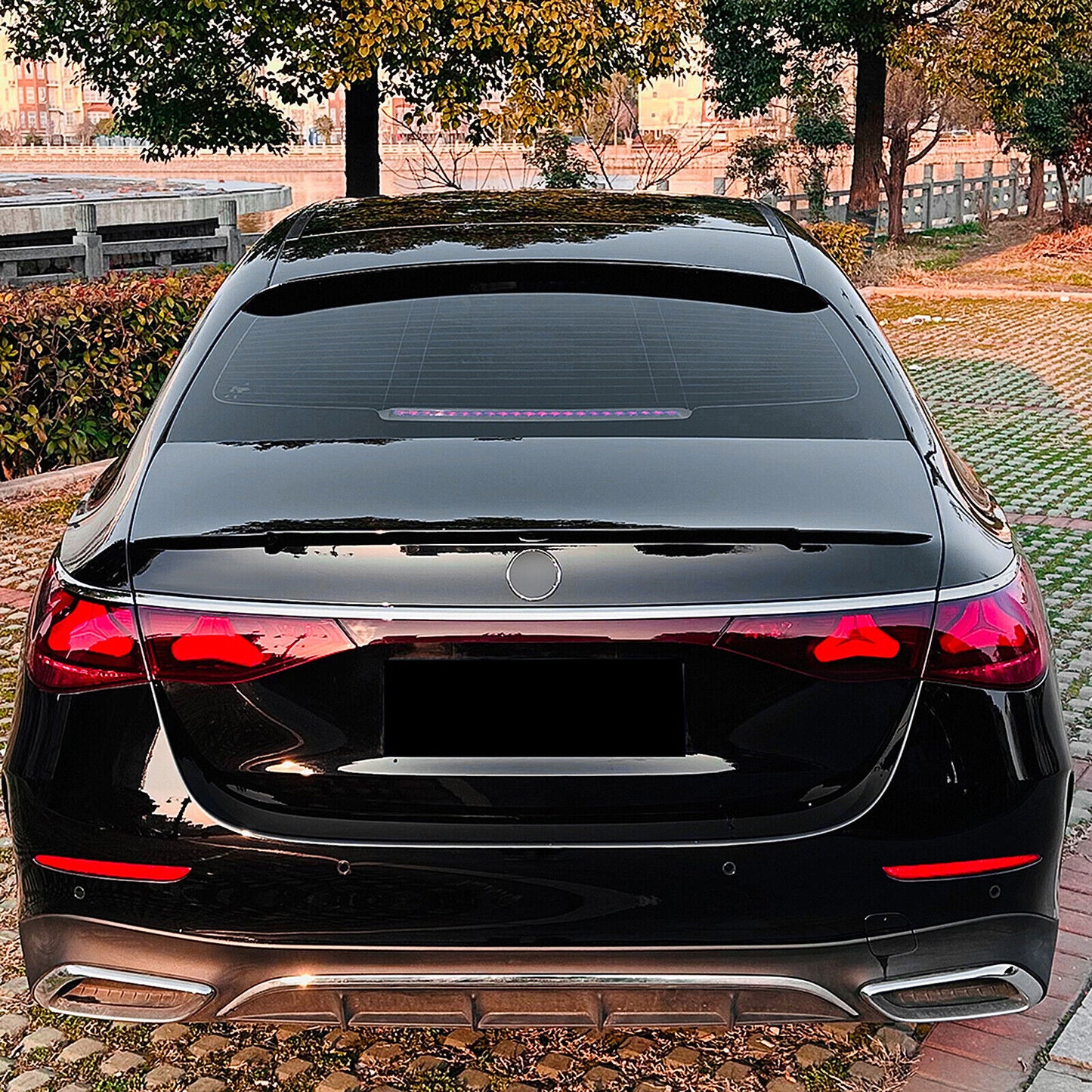 Rear Spoiler Roof Wing fits Mercedes Benz E Class W214 E260 E300 2024 Black