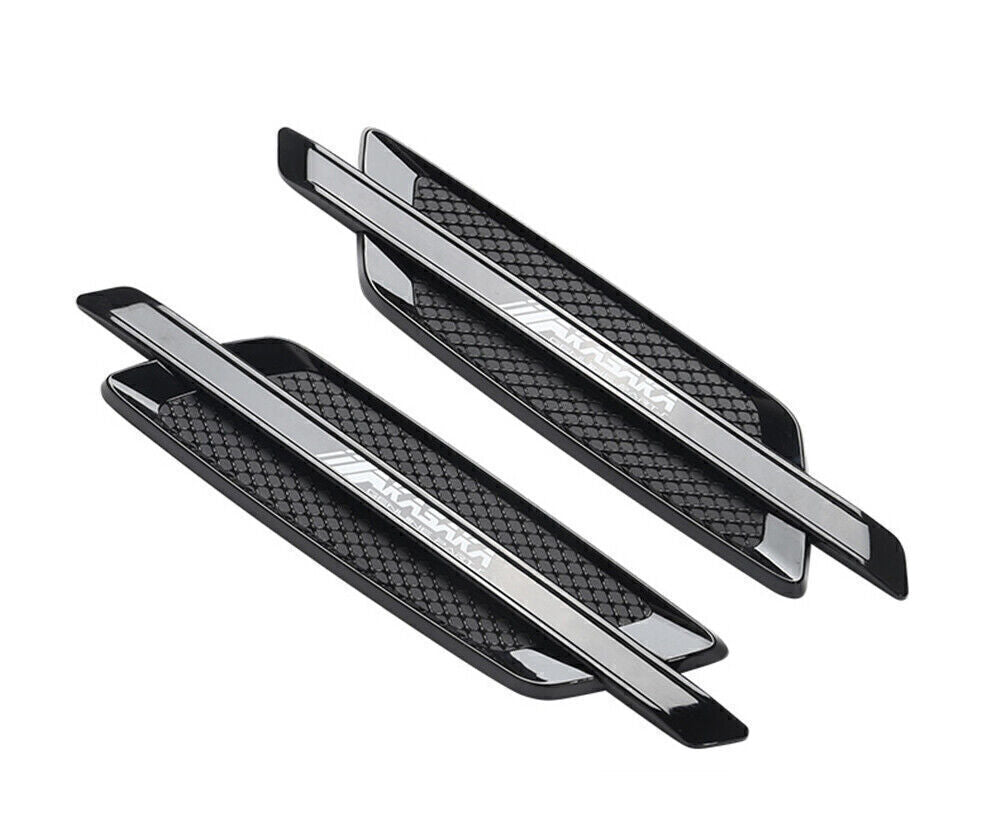 2X Side Air Flow Vent Fender Dekorative Sticker Cover Trim Universal Black
