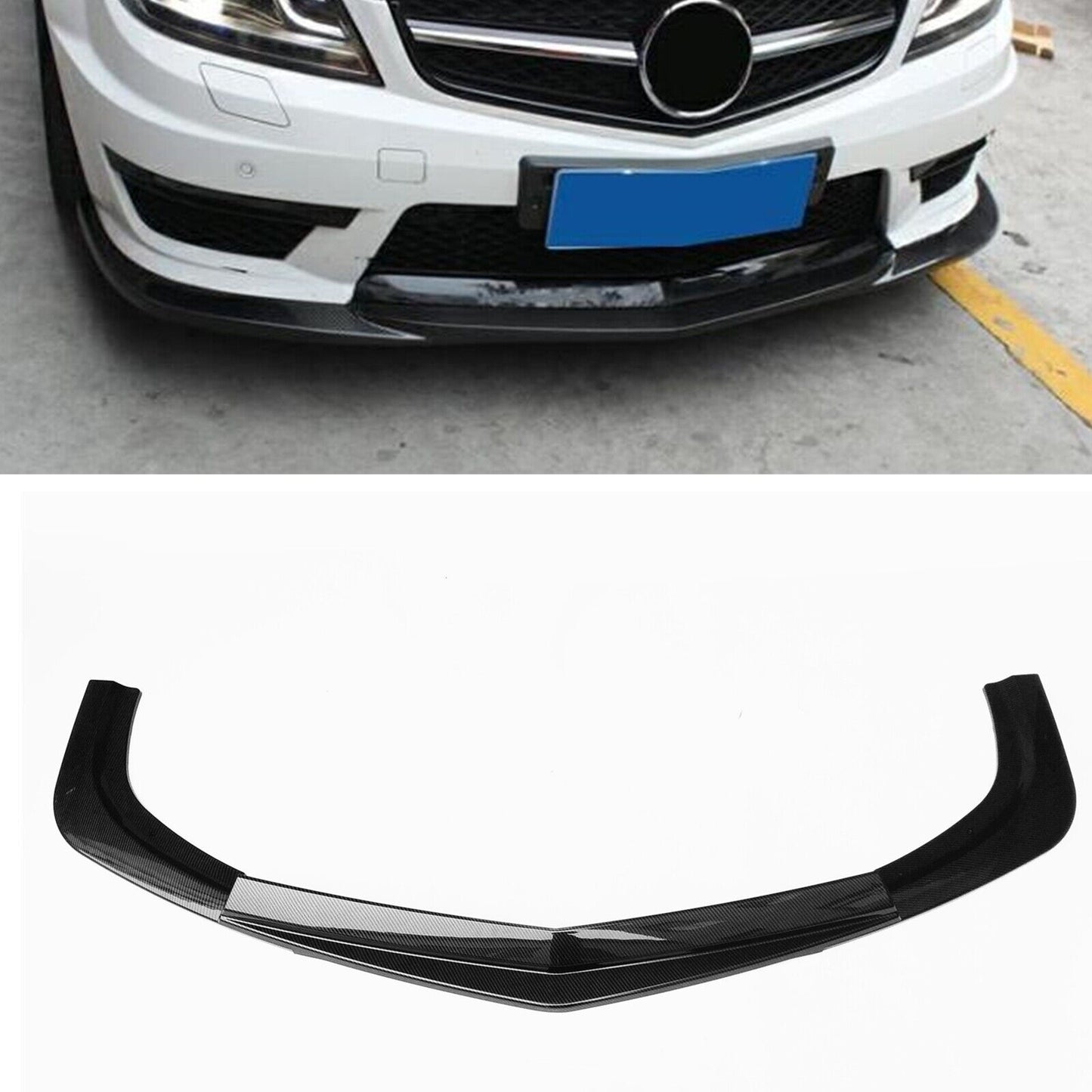 Black Front Bumper Splitter Lip fits Mercedes Benz C-Class W204 C63 2012 2013 14