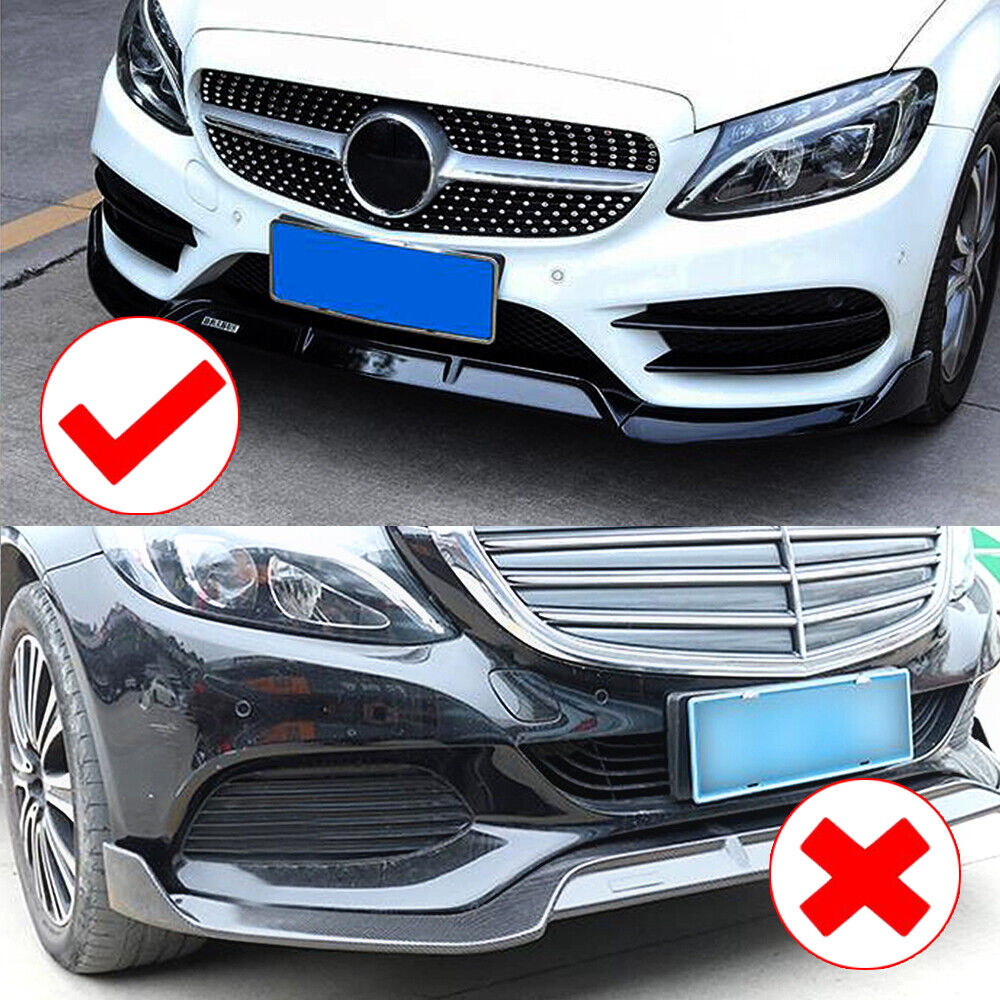 4pcs Front Fog Light Cover Trim Kit fits 2015-2018 Benz C Class Glossy Black