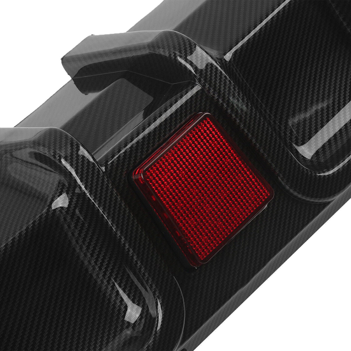 fits Infiniti Q60 2017-22 ABS Rear Bumper Diffuser Lip With LED Light Carbon Look