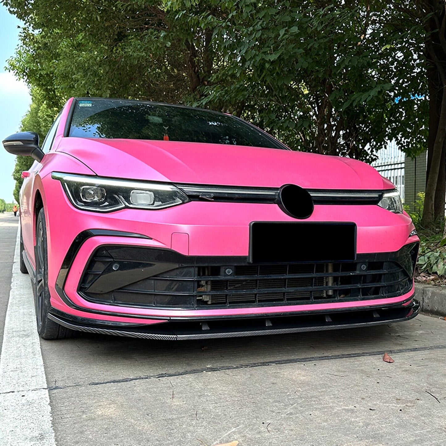 Carbpm Look Front Spoiler Lip Splitter Kit fits VW GOLF 8 MK8 GTI Rline 2020-2023