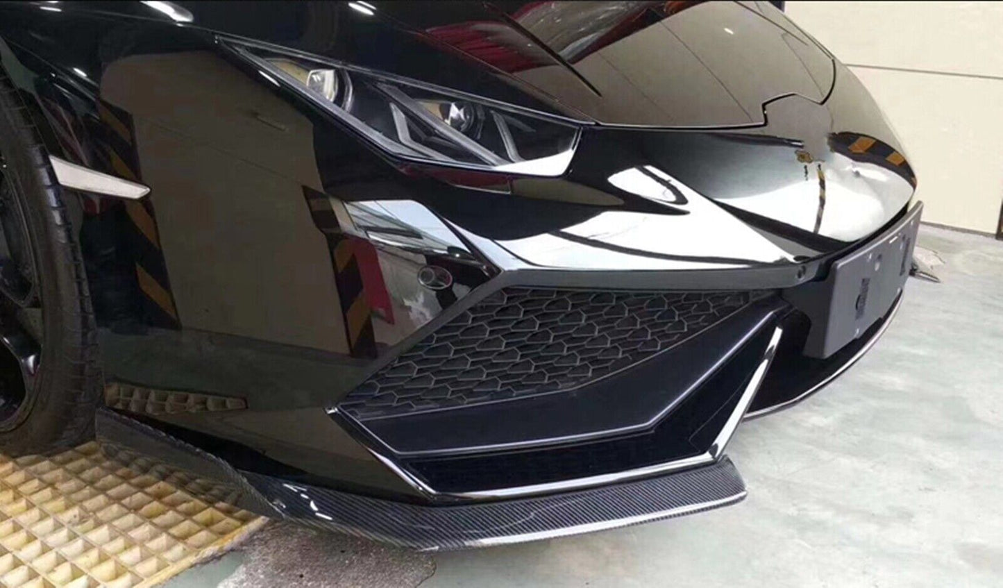 2x Carbon Fiber Front Bumper Side Spoiler Cover fits Huracan LP600 LP610 2014-17