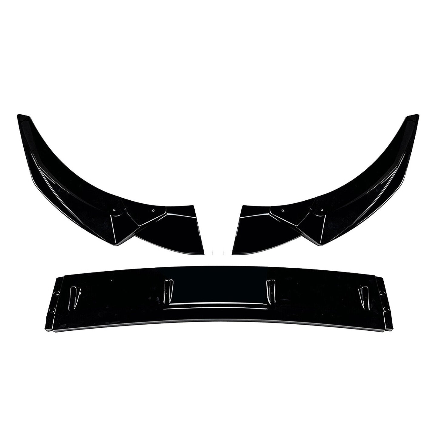 Front Bumper Spoiler Lip Fit fits Audi A4 S4 B9.5 Sline 2020-2024 Gloss Black