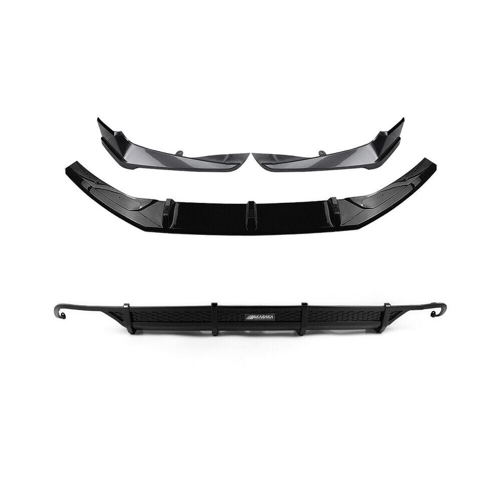 Rear Diffuser Lip+Front Bumper Spoiler Kit Silver fits Honda Accord 10th 2018-19