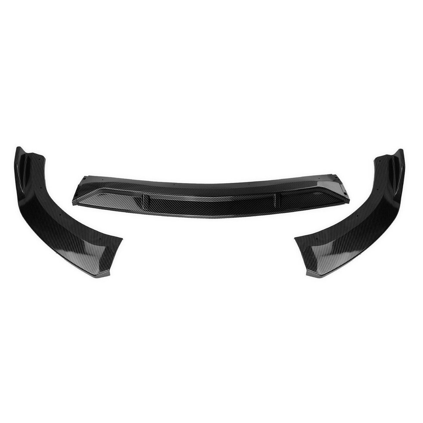 Black Front Bumper Spoile Lip fits Benz 2013 2014 2015 W212 E63 Carbon Fiber Look