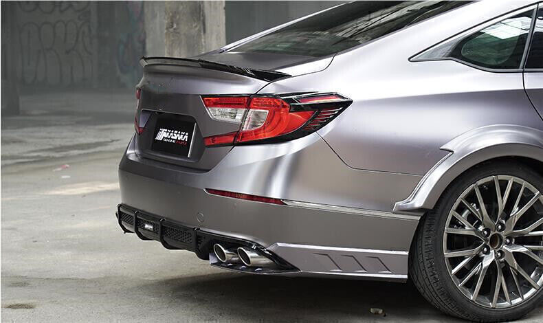 Rear Diffuser +Exhaust Pipe +Silver Side Cover Trim Lip fits Honda Accord 2018-21