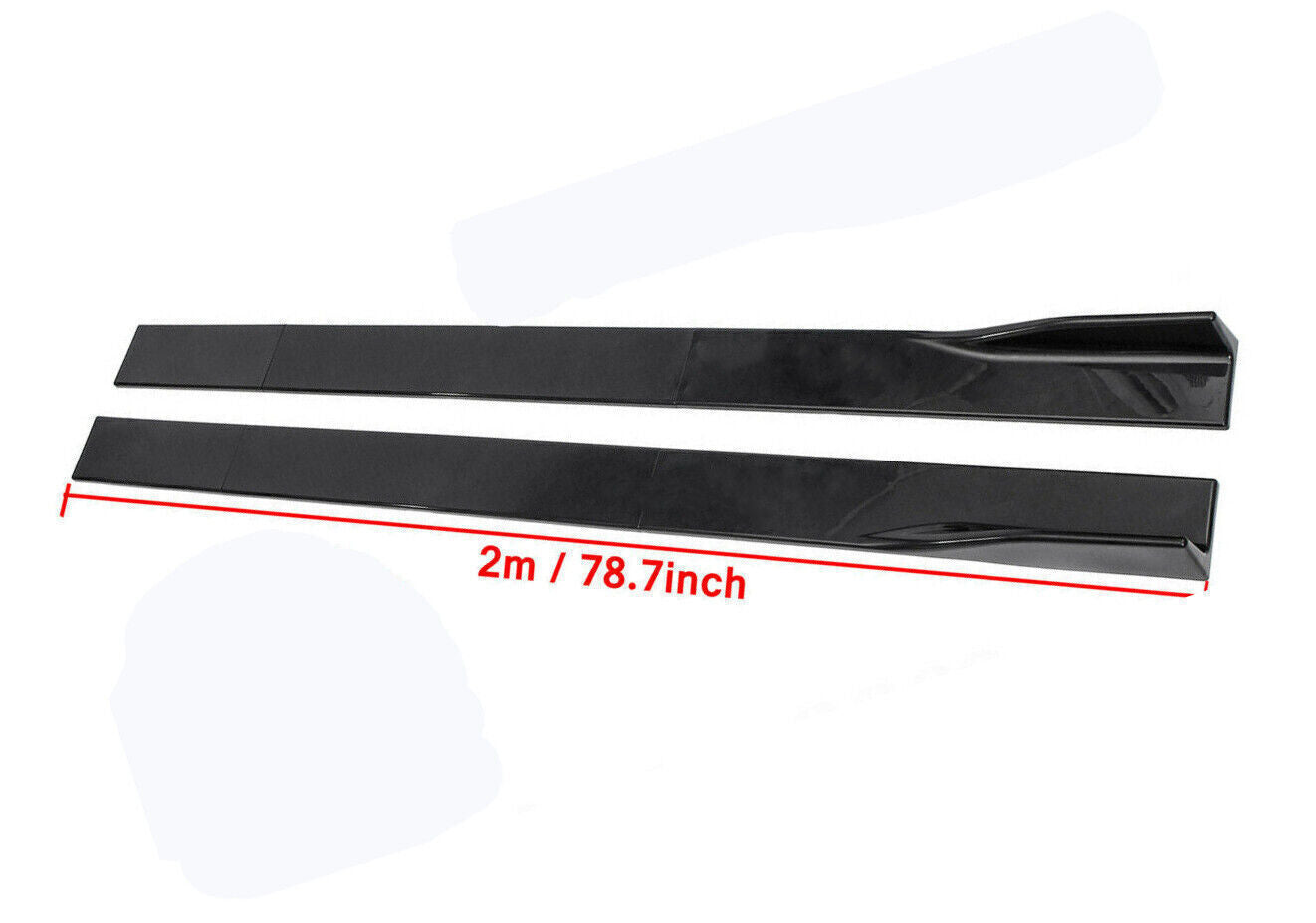 Black Carbon Fiber 2M Universal Side Skirt Extension Rocker Panel Cover Lip