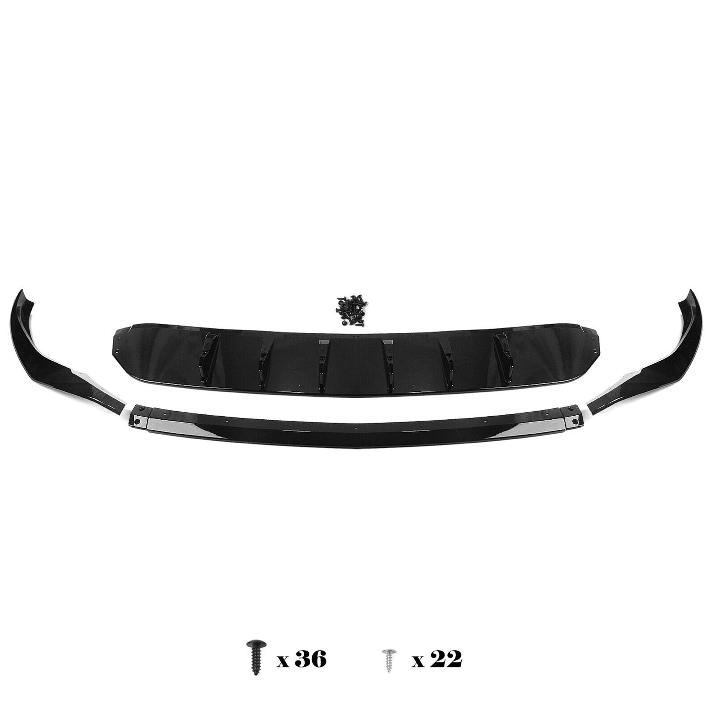 Front Bumper Chin Lip Spoiler Splitter Bodkit fits Audi Q8 2019-2023 Gloss Black