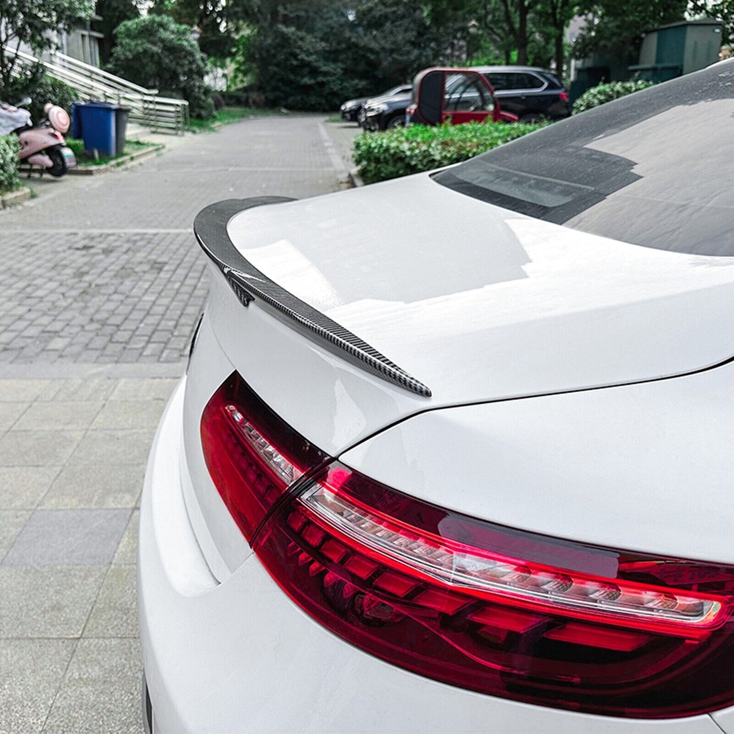 Carbon Look Rear Trunk Spoiler Lip Wing fits Benz E Coupe C238 E200 E300 2017-23