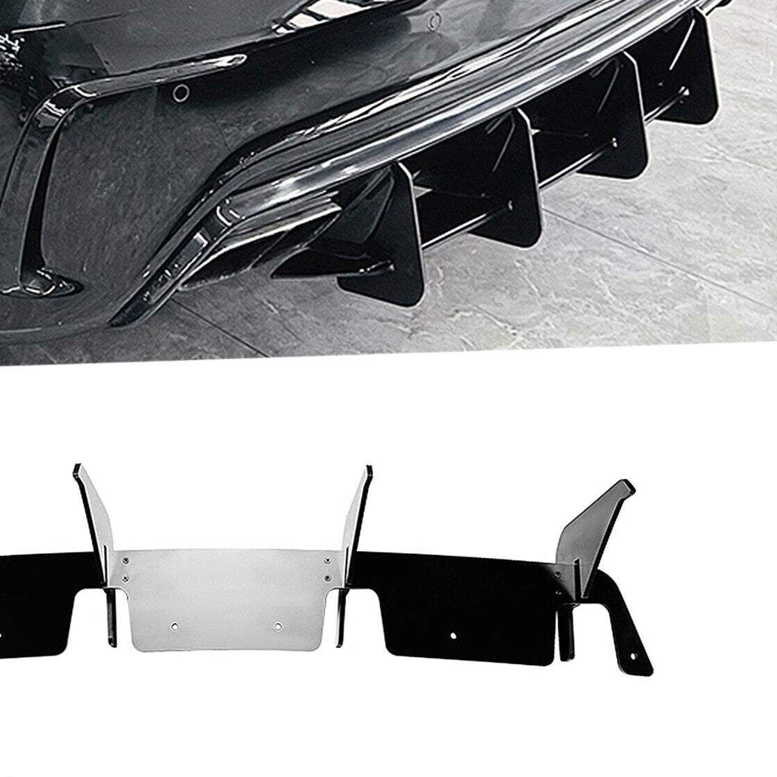 Rear Bumper Diffuser Lip fits Mercedes Benz W176 A45 AMG 13-18 Carbon Look