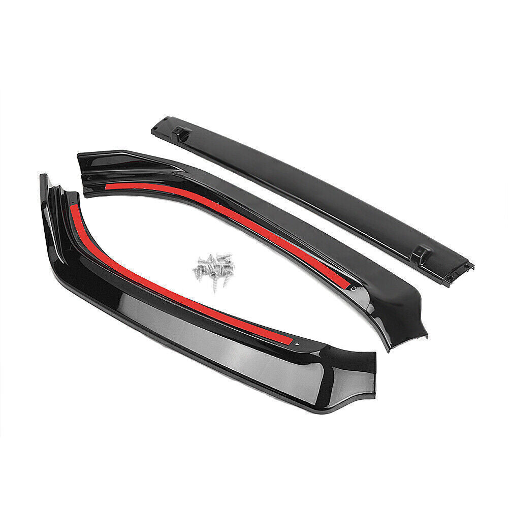 Gloss Black Front Bumper Spoiler Splitter Lip fits Honda Accord 10th JDM Sport