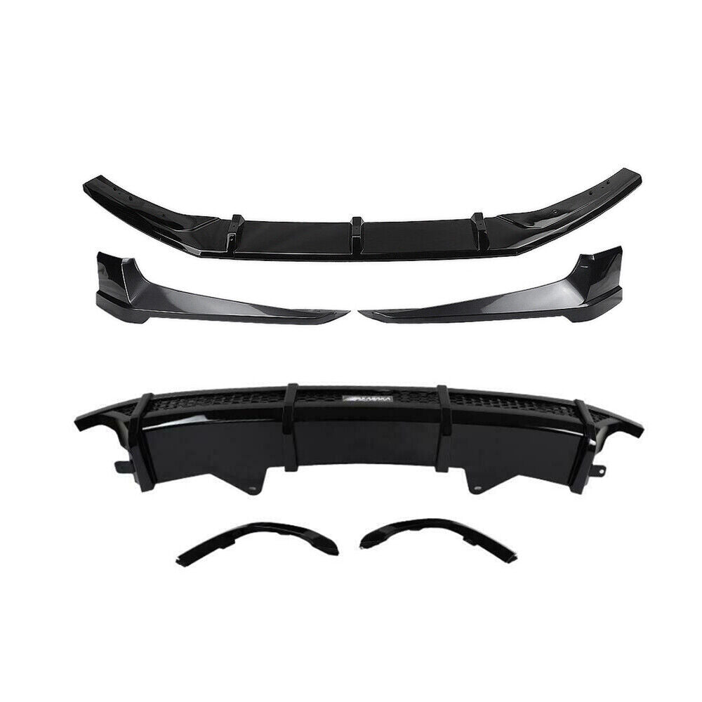 Rear Diffuser Lip+Front Bumper Spoiler Kit Silver fits Honda Accord 10th 2018-19